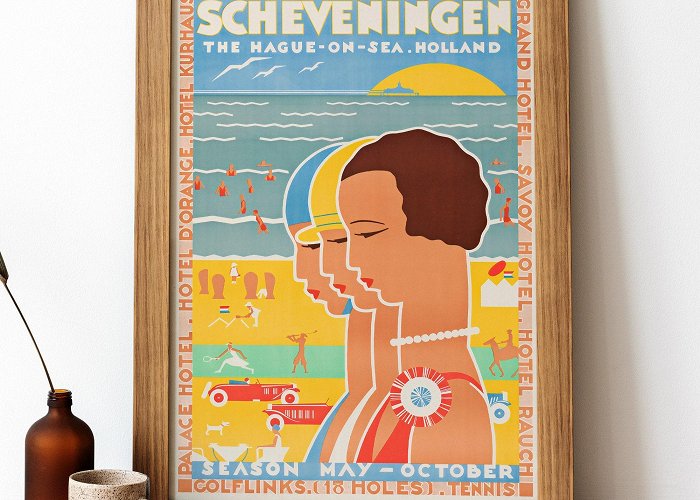 Holland Casino Scheveningen Scheveningen Vintage Poster, Scheveningen Retro Print, Vintage ... photo