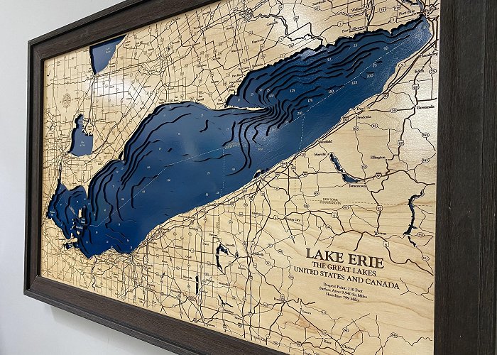 Turkey Point Provincial Park Lake Erie Dimensional Wood Carved Depth Contour Map Customize With ... photo