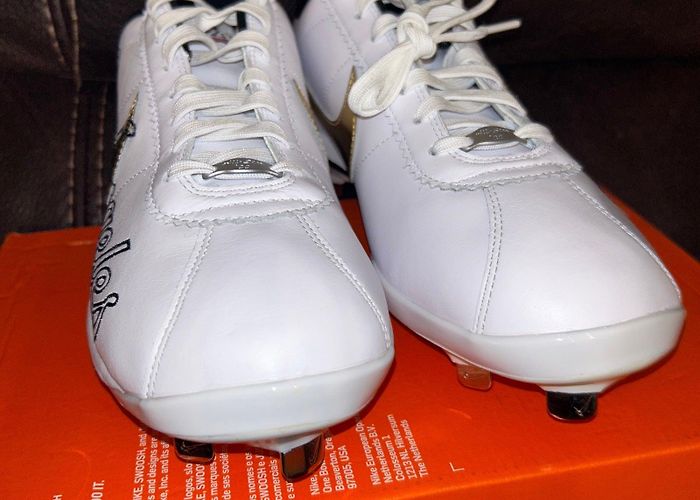 Nike European Op Netherlands New Men's SZ 11 Nike Lunar Cortez Baseball Cleats White Black Gold ... photo