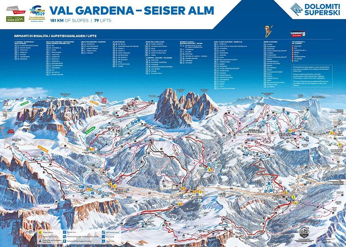 St. Ulrich - Seiser Alm BERGFEX: Piste map Dolomites Val Gardena / Gröden - St. Ulrich ... photo
