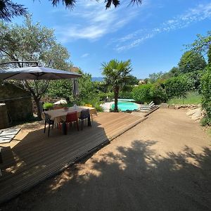 Belle Maison En Pierre Avec Piscine Villa Ucel Exterior photo